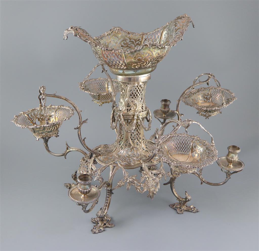 A good George III silver epergne, by Thomas Pitts I,